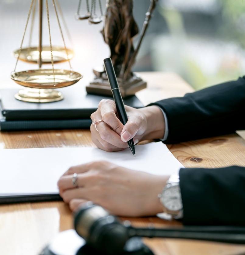 Justice lawyers, Businesswoman in suit or lawyer working on a do