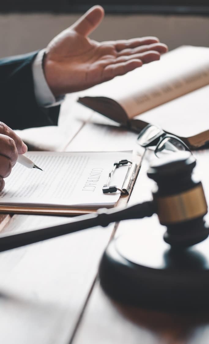 lawyer with a contract
